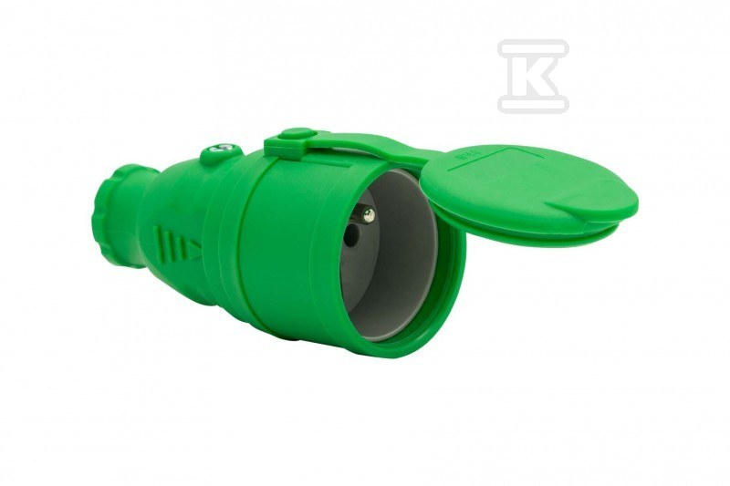 Gniazdo gumowe NOVA 16A 230V zielone - F6.0475